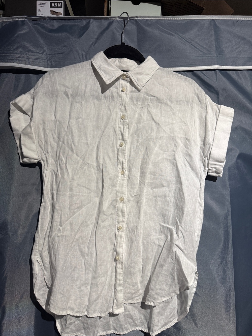 Lauren Ralph Lauren White Short-Sleeve Linen Button-Down Shirt